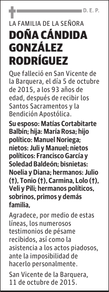 CANDIDA GONZÁLEZ RODRÍGUEZ