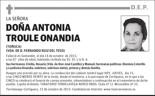 ANTONIA TROULE ONANDIA