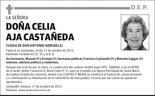 DOÑA CELIA AJA CASTAÑEDA