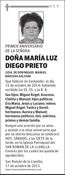 Doña María Luz Diego Prieto