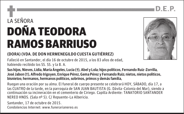 DOÑA TEODORA RAMOS BARRIUSO