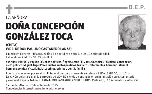 DOÑA CONCEPCION GONZALEZ TOCA