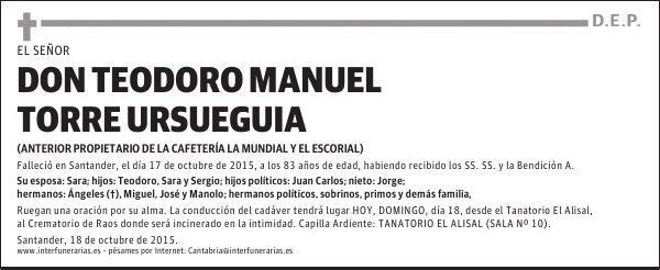 DON TEODORO MANUEL TORRE URSUEGUIA