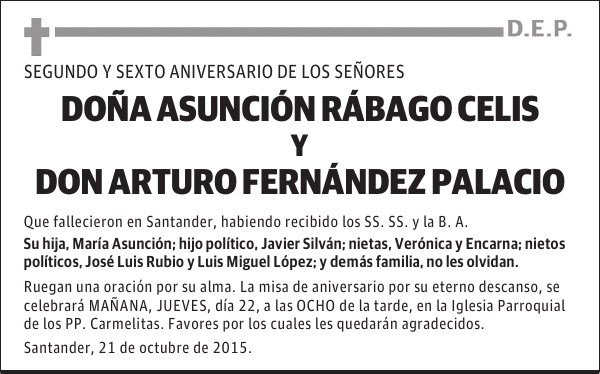 DOÑA ASUNCION RABAGO Y DON ARTURO FERNANDEZ