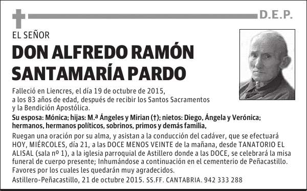 ALFREDO RAMÓN SANTAMARÍA PARDO