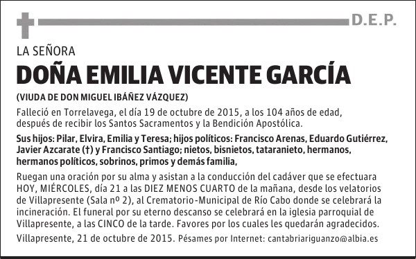 EMILIA VICENTE GARCÍA