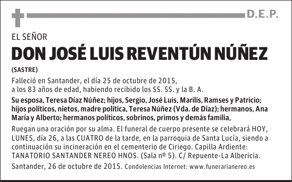 JOSÉ LUIS REVENTÚN NÚÑEZ