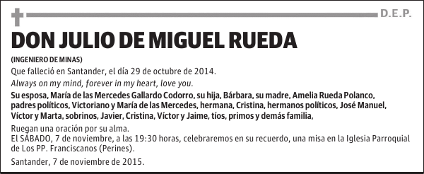 DON JULIO DE MIGUEL RUEDA