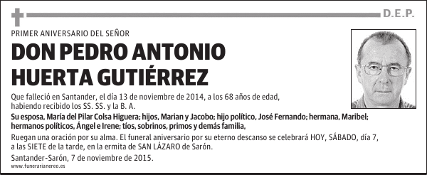 DON PEDRO ANTONIO HUERTA GUTIERREZ