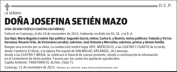 Doña Josefina Setién Mazo