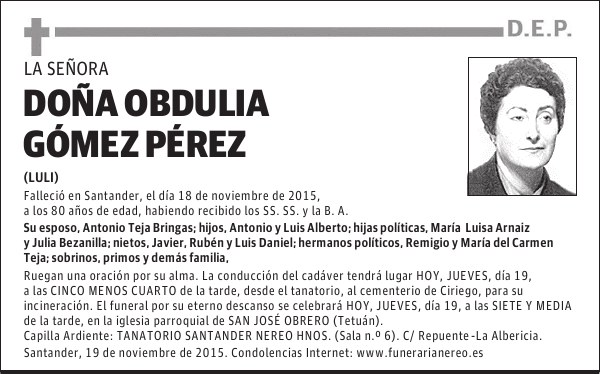 Obdulia Gómez Pérez