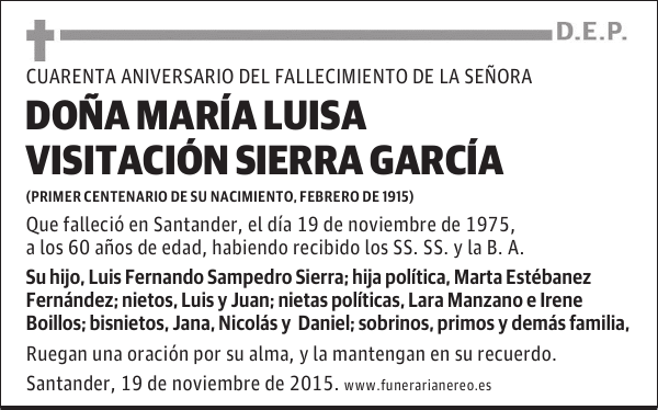 María Luisa Visitación Sierra García