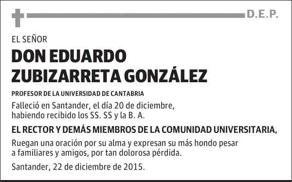EDUARDO ZUBIZARRETA GONZÃLEZ
