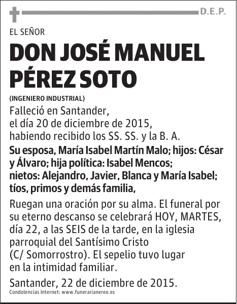 JOSE MANUEL PEREZ SOTO