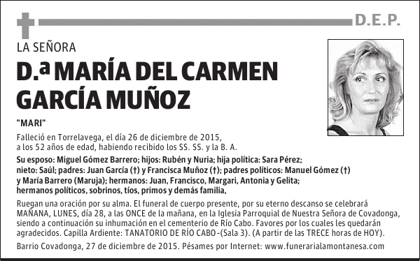 MarÃ­a del Carmen GarcÃ­a MuÃ±oz