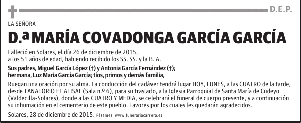 MarÃ­a Covadonga GarcÃ­a GarcÃ­a