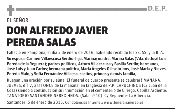 ALFREDO JAVIER PEREDA SALAS