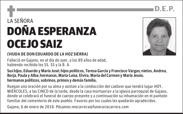 ESPERANZA OCEJO SATZ