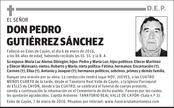 Pedro Gutiérrez Sánchez