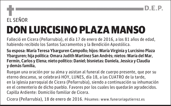 LURCISINO PLAZA MANSO