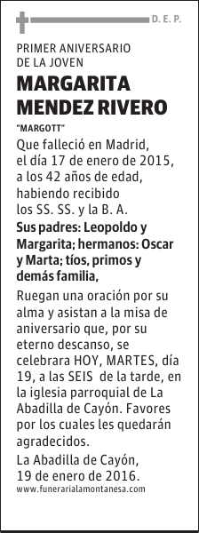 Margarita Mendez Rivero