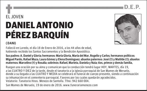 DANIEL ANTONIO PÉREZ BARQOIN