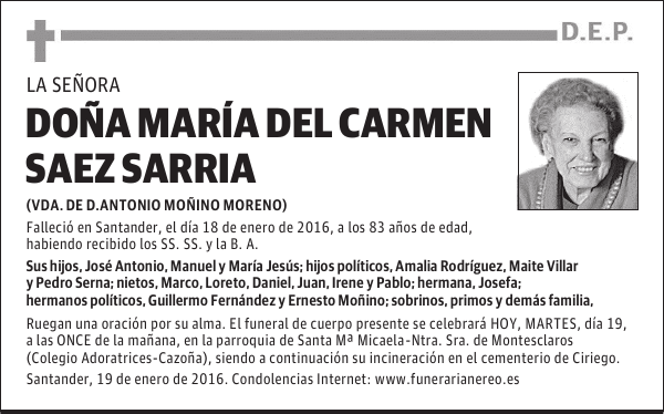 MARIA DEL CARMEN SAEZ SARRIA