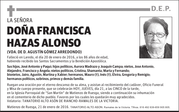 Francisca Hazas Alonso
