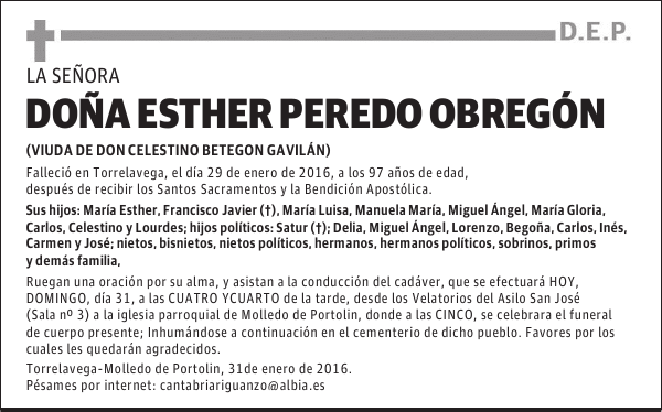 ESTHER PEREDO OBREGON