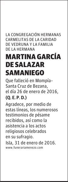MARTINA GARCÍA DE SALAZAR SAMANIEGO