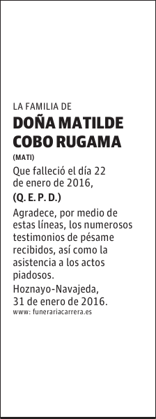 MATILDE COBO RUGAMA