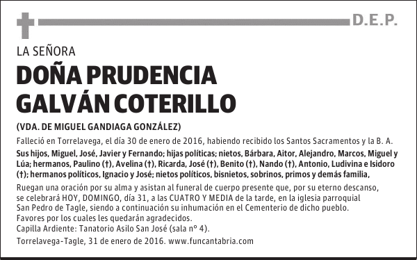 Prudencia Galván Coterillo