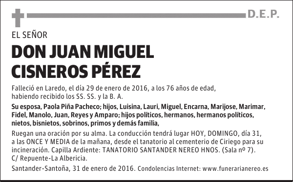 JUAN MIGUEL CISNEROS PEREZ
