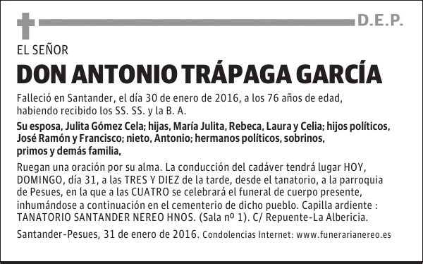 ANTONIO TRAPAGA GARCIA