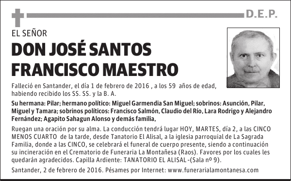 José Santos Francisco Maestro