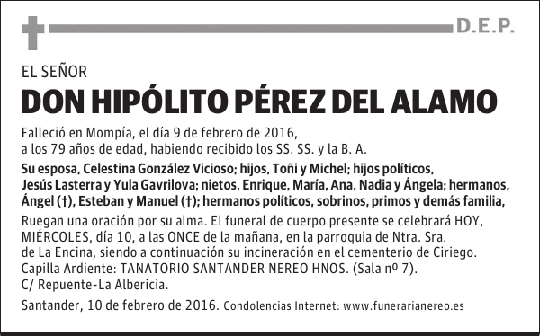 HIPOLITO PEREZ DEL ALAMO