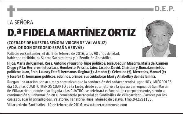 FIDELA MARTÍNEZ ORTIZ