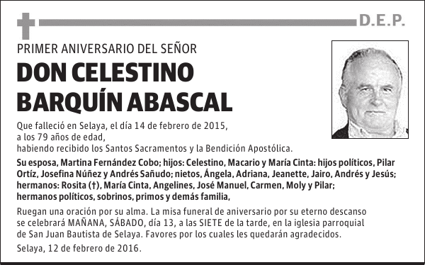 CELESTINO BARQUÍN ABASCAL