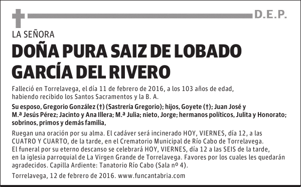Pura Saiz de Lobado García del River