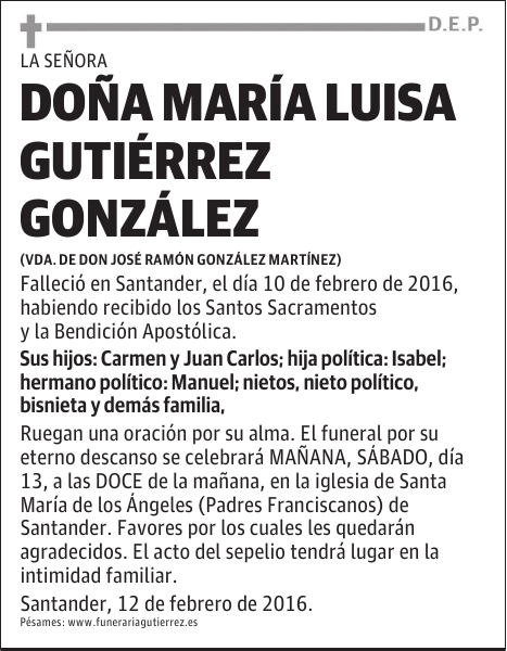 MARÍA LUISA GUTIÉRREZ GONZÁLEZ