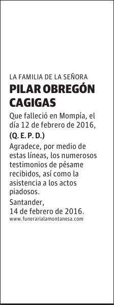 Pilar Obregón Cagigas