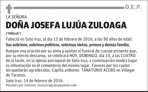Josefa Lujúa Zuloaga