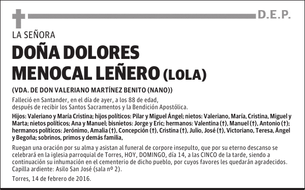 Dolores Menocal Leñero