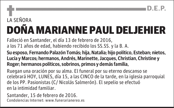 MARIANNE PAUL DELJEHIER