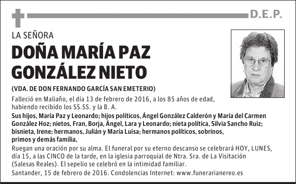 MARIA PAZ GONZALEZ NIETO