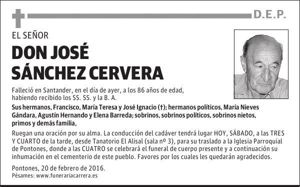 DON JOSÉ SÁNCHEZ CERVERA