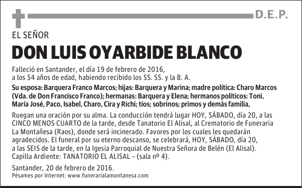 DON LUIS OYARBIDE BLANCO