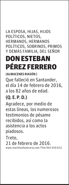 DON ESTEBAN PÉREZ FERRERO
