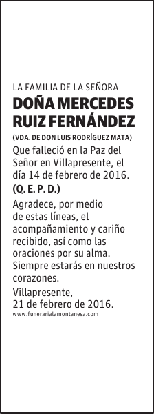 DOÑA MERCEDES RUIZ FERNÁNDEZ