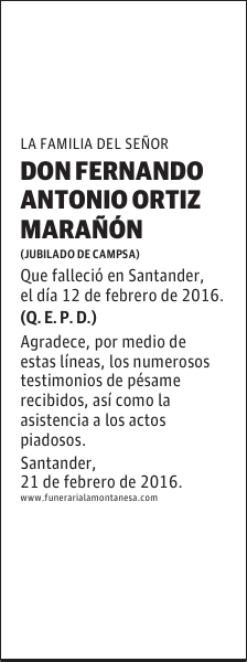 DON FERNANDO ANTONIO ORTIZ MARAÑÓN